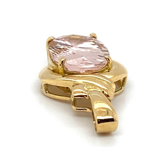Morganite 7.55ct Solid 18K Yellow Gold Pendant - Picture 7 of 7